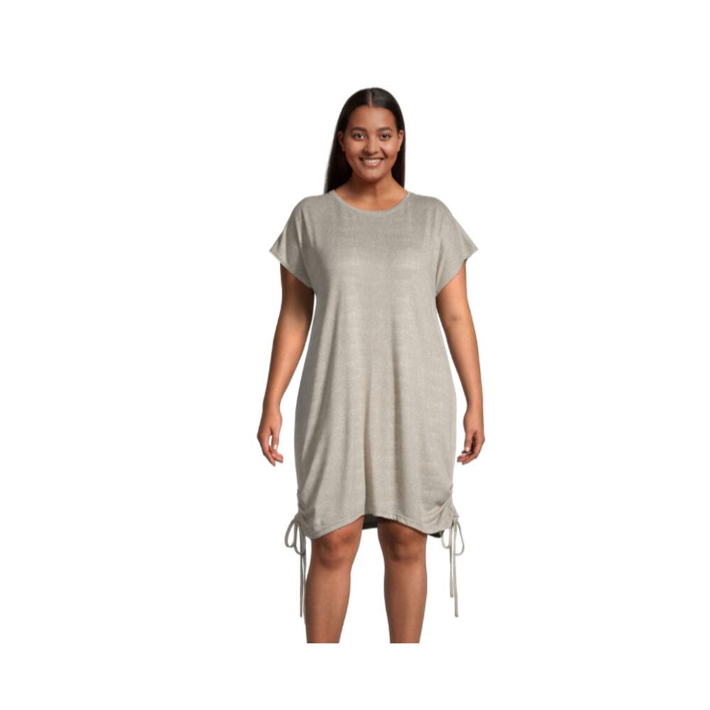 World Market One Size Heathered Gray Knit Lounge Dress Cozy Comfortable